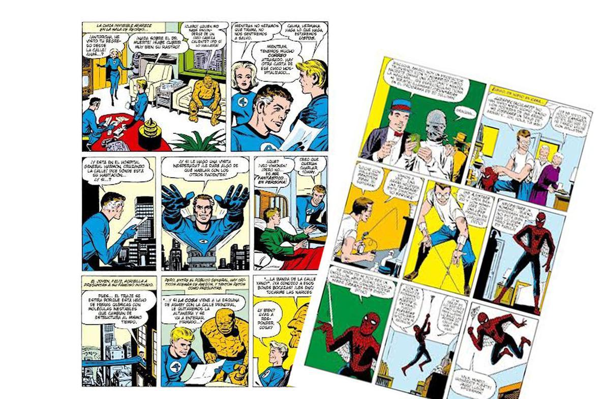 Dos páginas de la biblioteca Marvel de Panini.