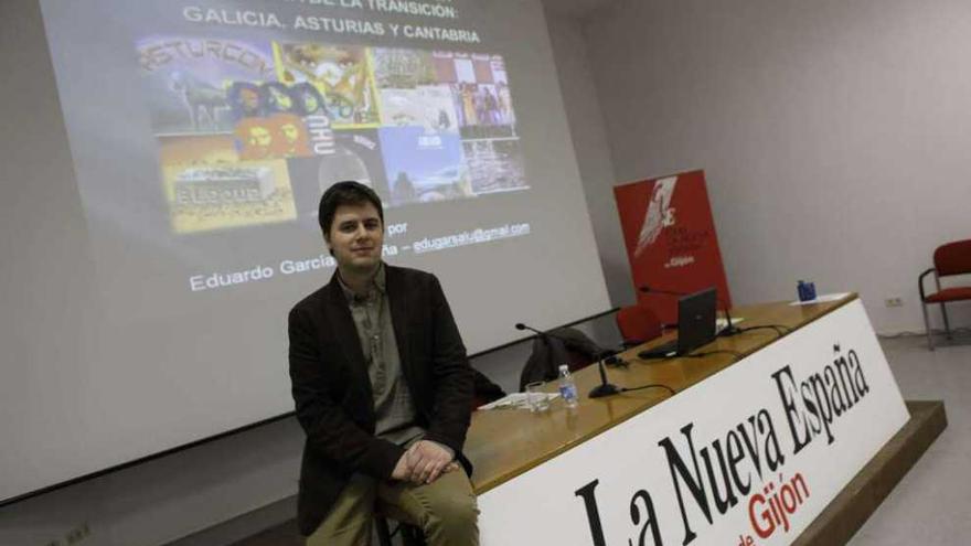 Eduardo García Salueña, anoche, en la sede del Club LA NUEVA ESPAÑA de Gijón.