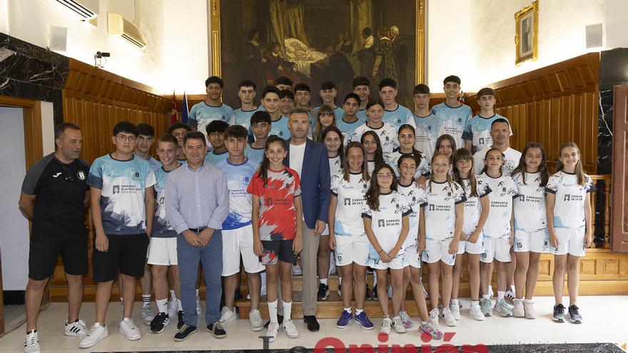 Recepción de los equipos de fútbol de las Escuelas Municipales de Caravaca que han conseguido ascenso