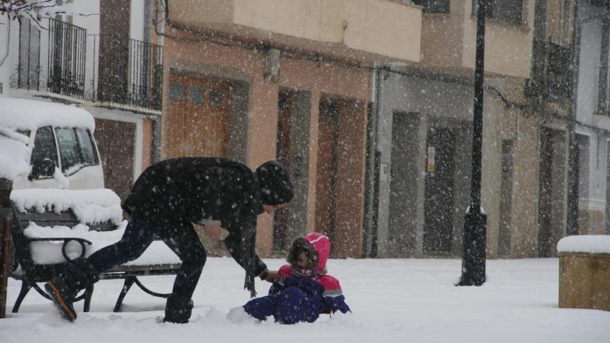 Calles nevadas en Vilafranca.