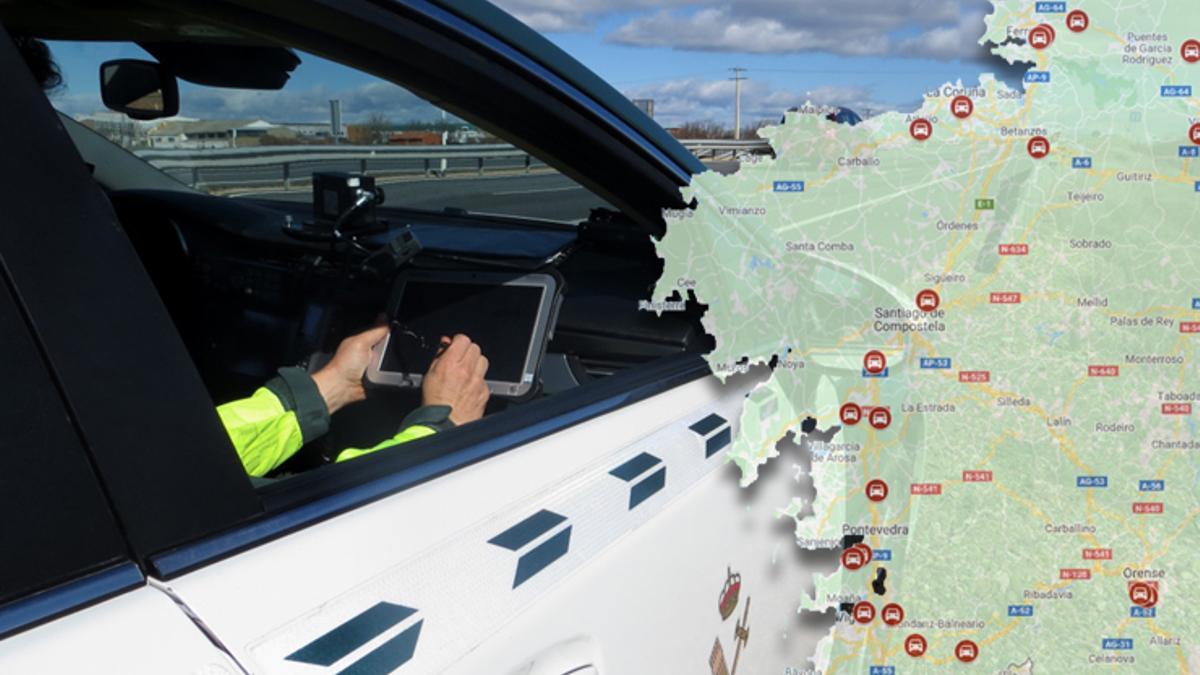 Portada: El mapa gallego de los 2.700 km vigilados con rádar móvil