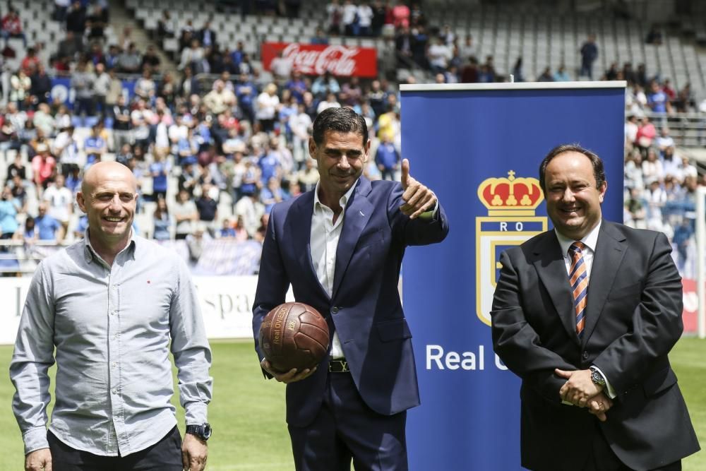 Presentación de Fernando Hierro como entrenador del Real Oviedo