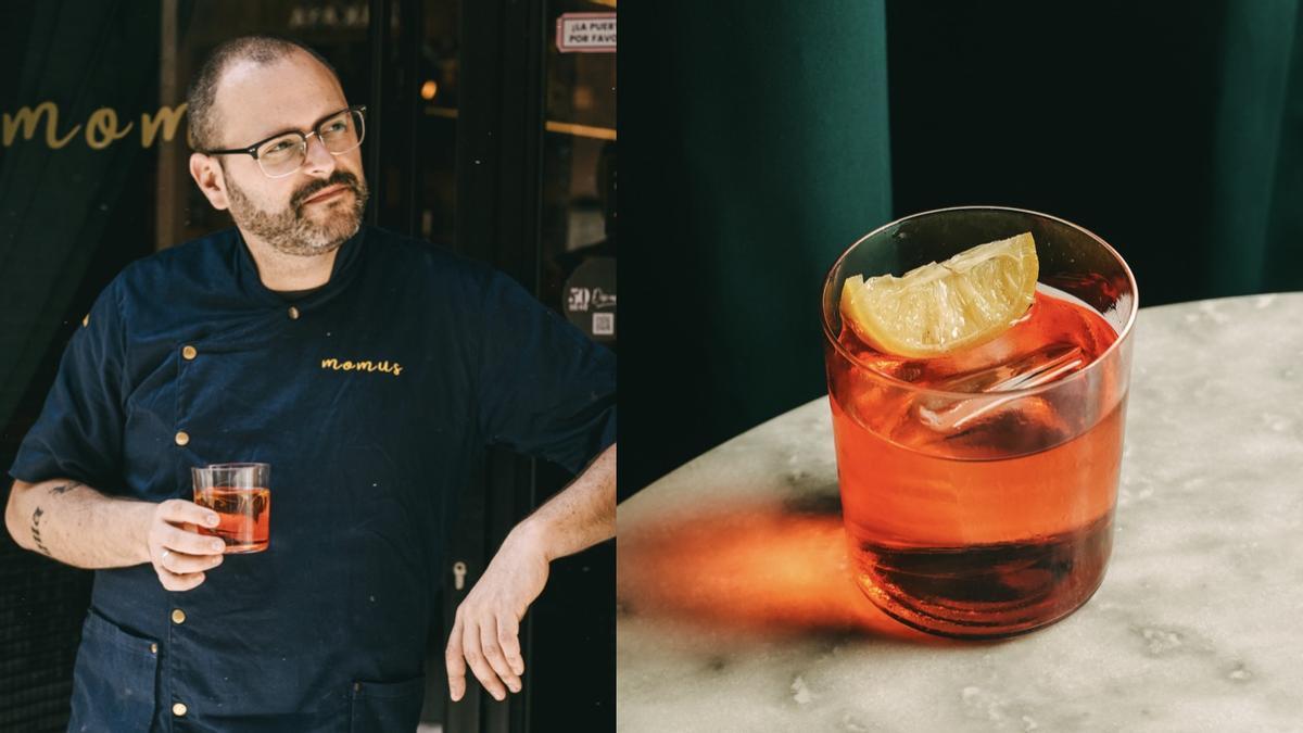 Alberto Fernández, de Momus, con su Kingston Negroni Sin Alcohol.