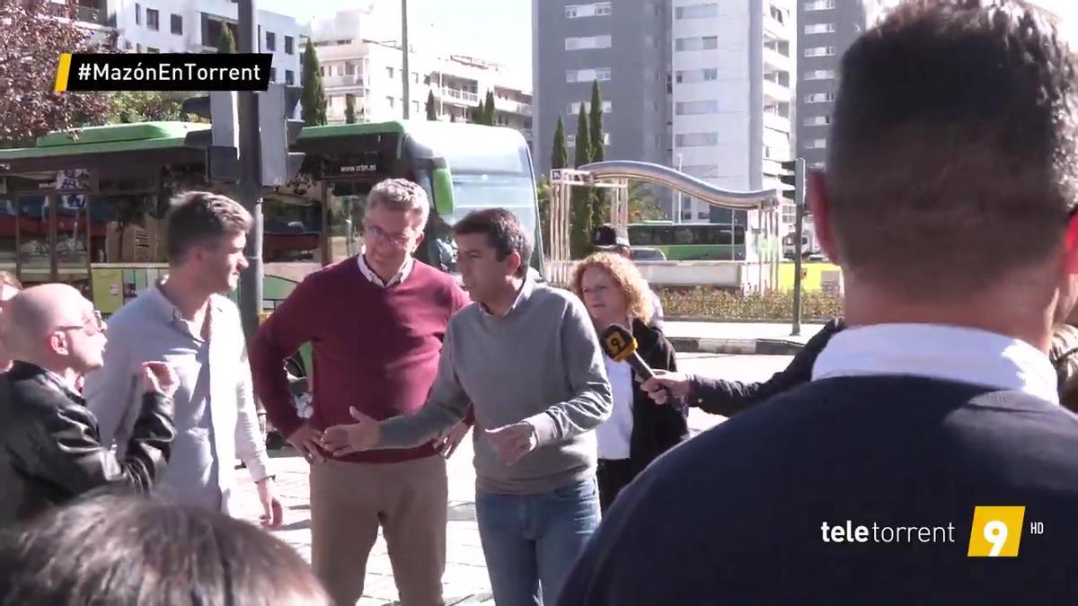 Abucheos a Mazón en su visita a Torrent