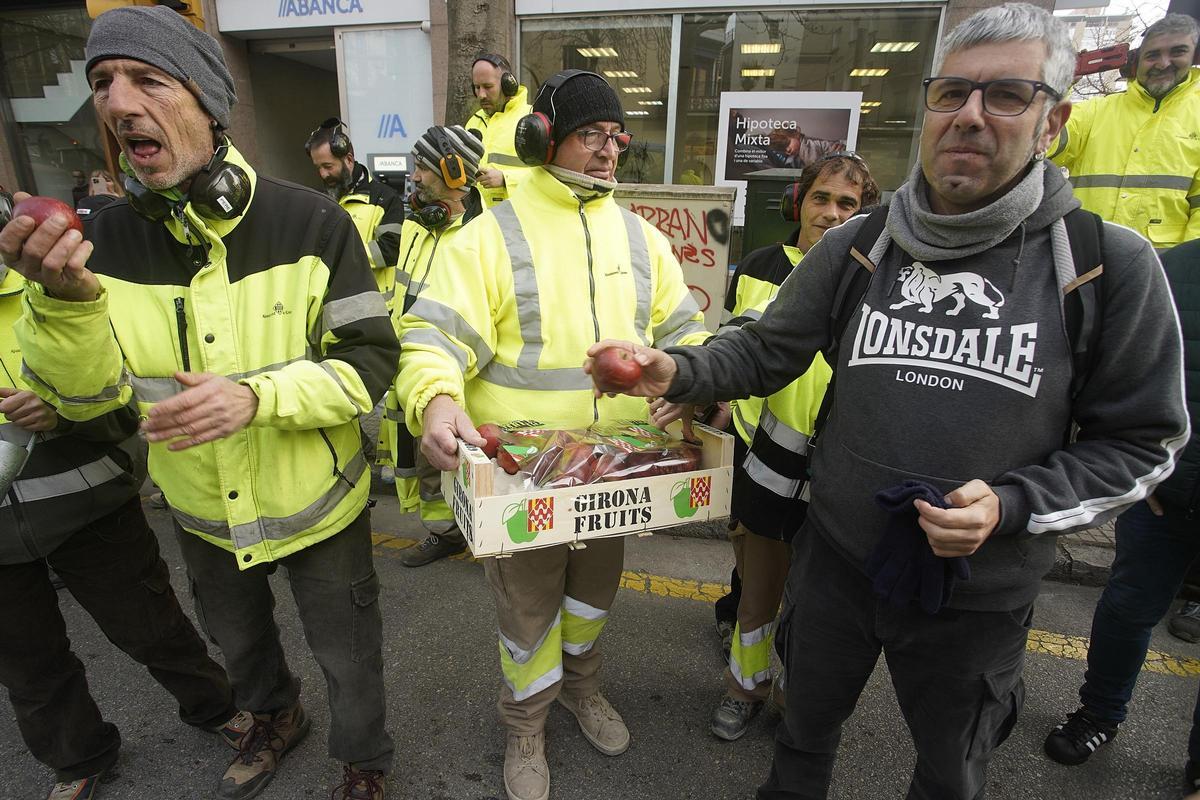 Protesta de la pagesia a Girona