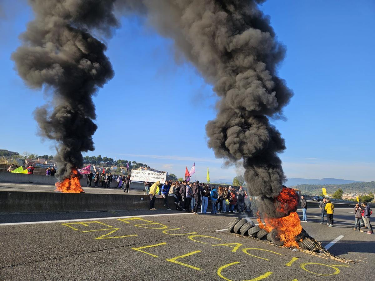 Tall de trànsit a la C-25, a Manresa