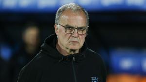 Marcelo Bielsa, durante el Uruguay-Brasil disputado en Montevideo.