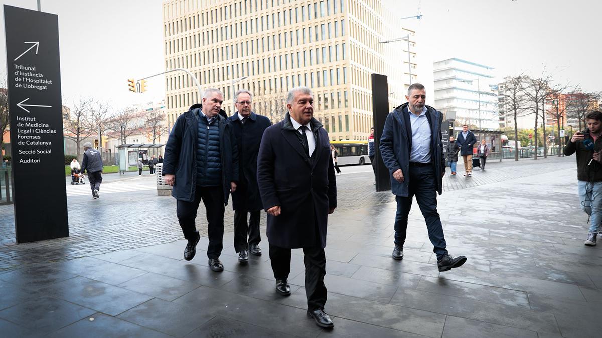 Joan Laporta llega a la Ciutat de la Justicia para declarar por el Caso Reus