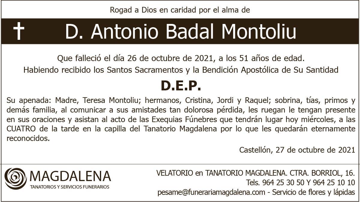 D. Antonio Badal Montoliu