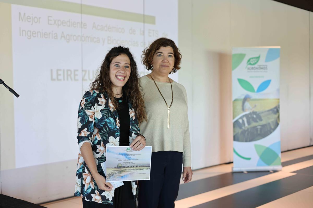 Leire Zubieta, Premio Manuel Álvarez Peña al mejor expediente académico en la Escuela de Navarra.