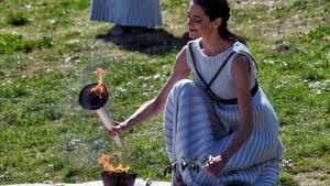 segea52754053 ancient olympia  greece   12 03 2020   greek actress xanthi 200313092835