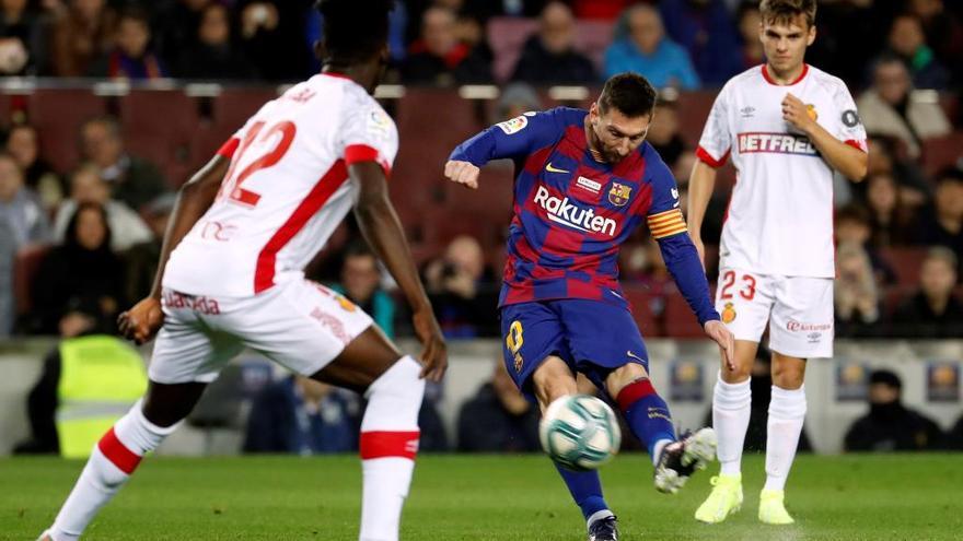 Messi en el partido de la ida ante el Mallorca.