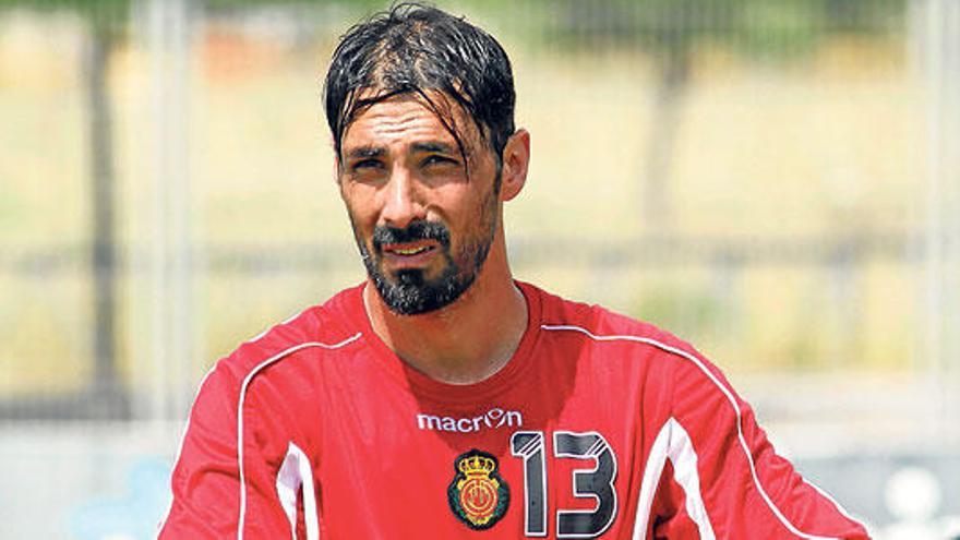 Aouate, en un entrenamiento de esta semana con el Mallorca.