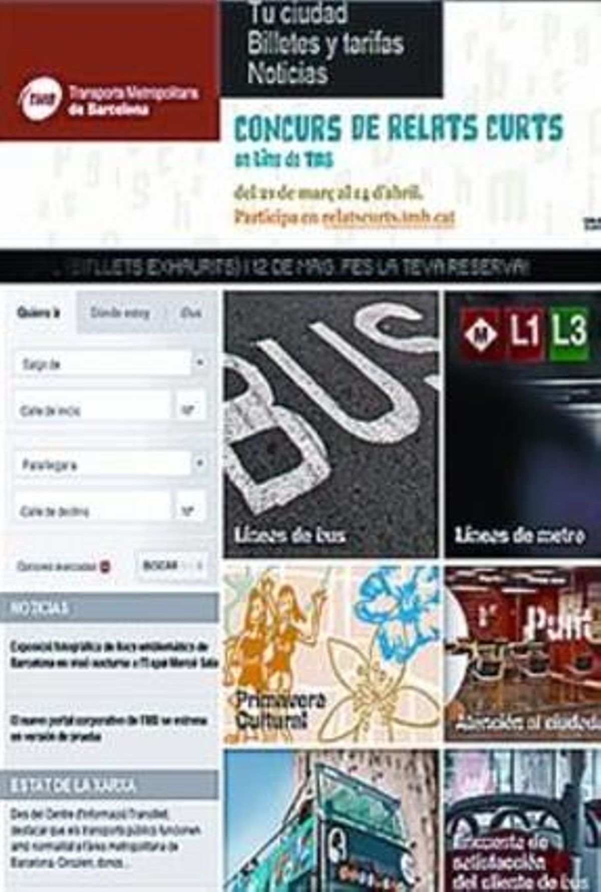 La nova web de TMB. La nova web de TMB.