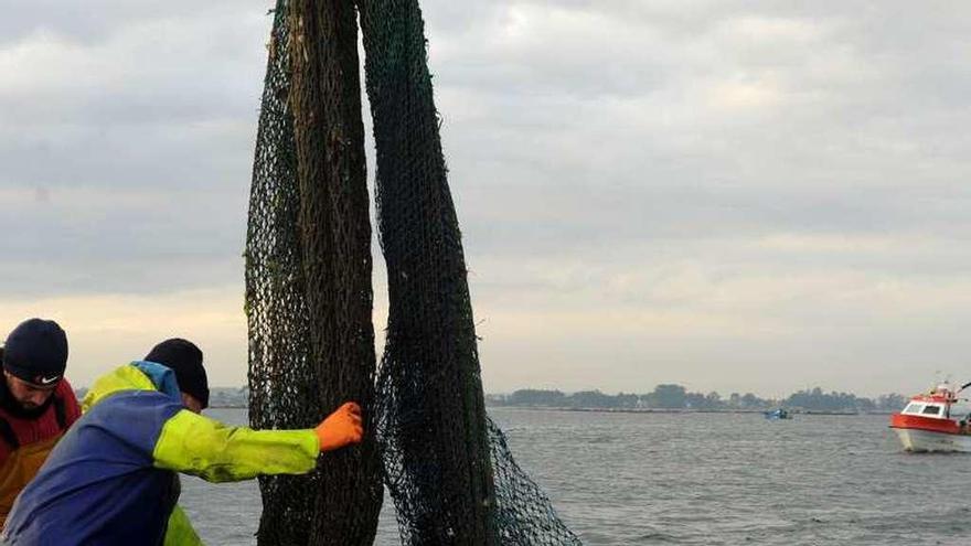 Pesca con el arte del bou en la ría de Arousa. // Iñaki Abella