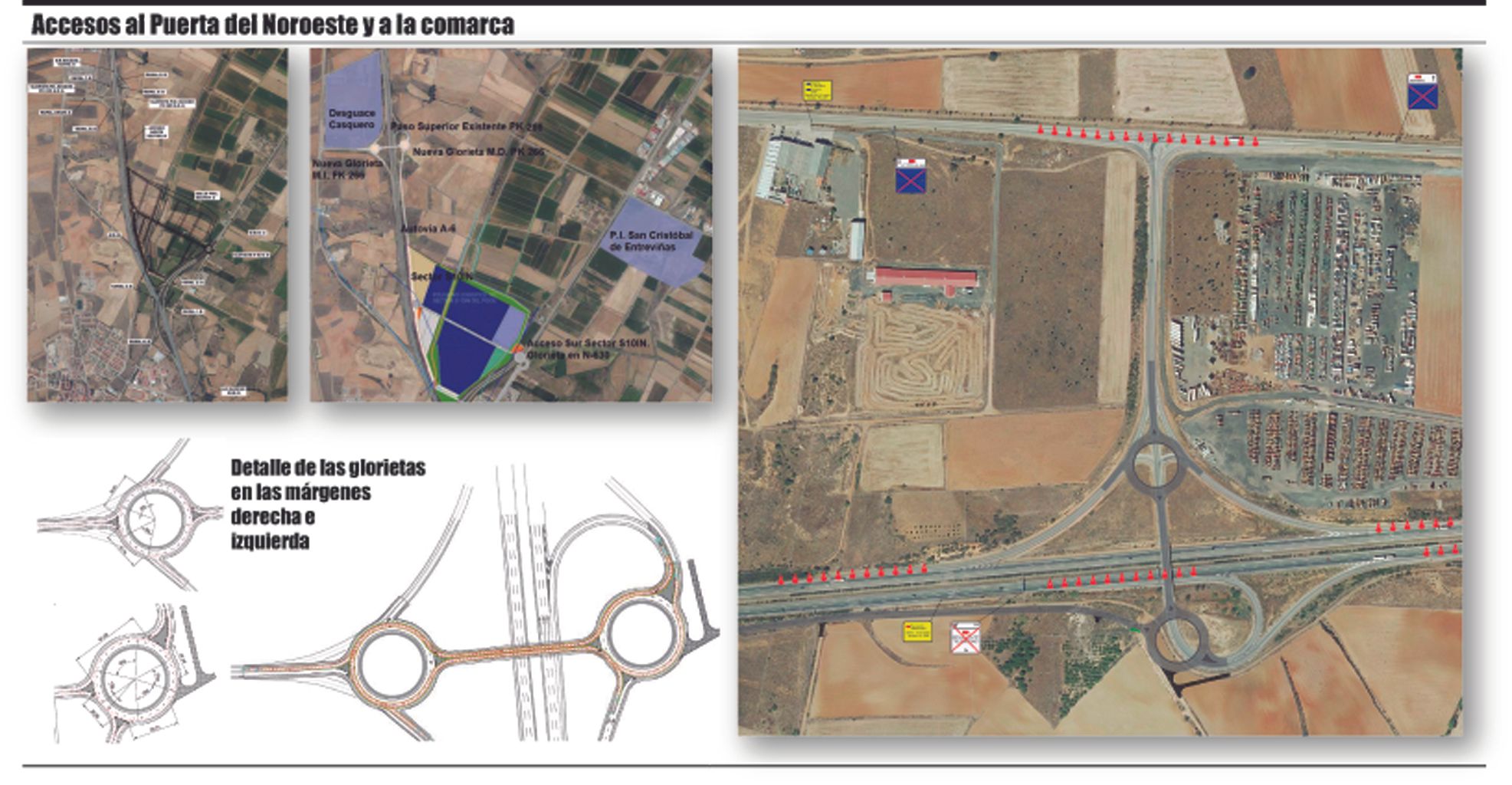 Infografía de los accesos desde la autovía A-6 al Puerta del Noroeste.