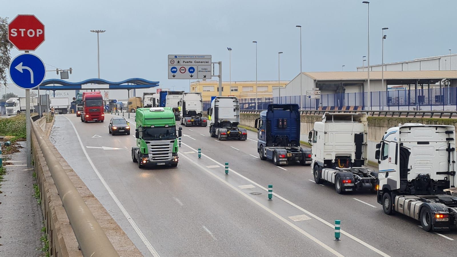 Protesta de camioneros en Castellón