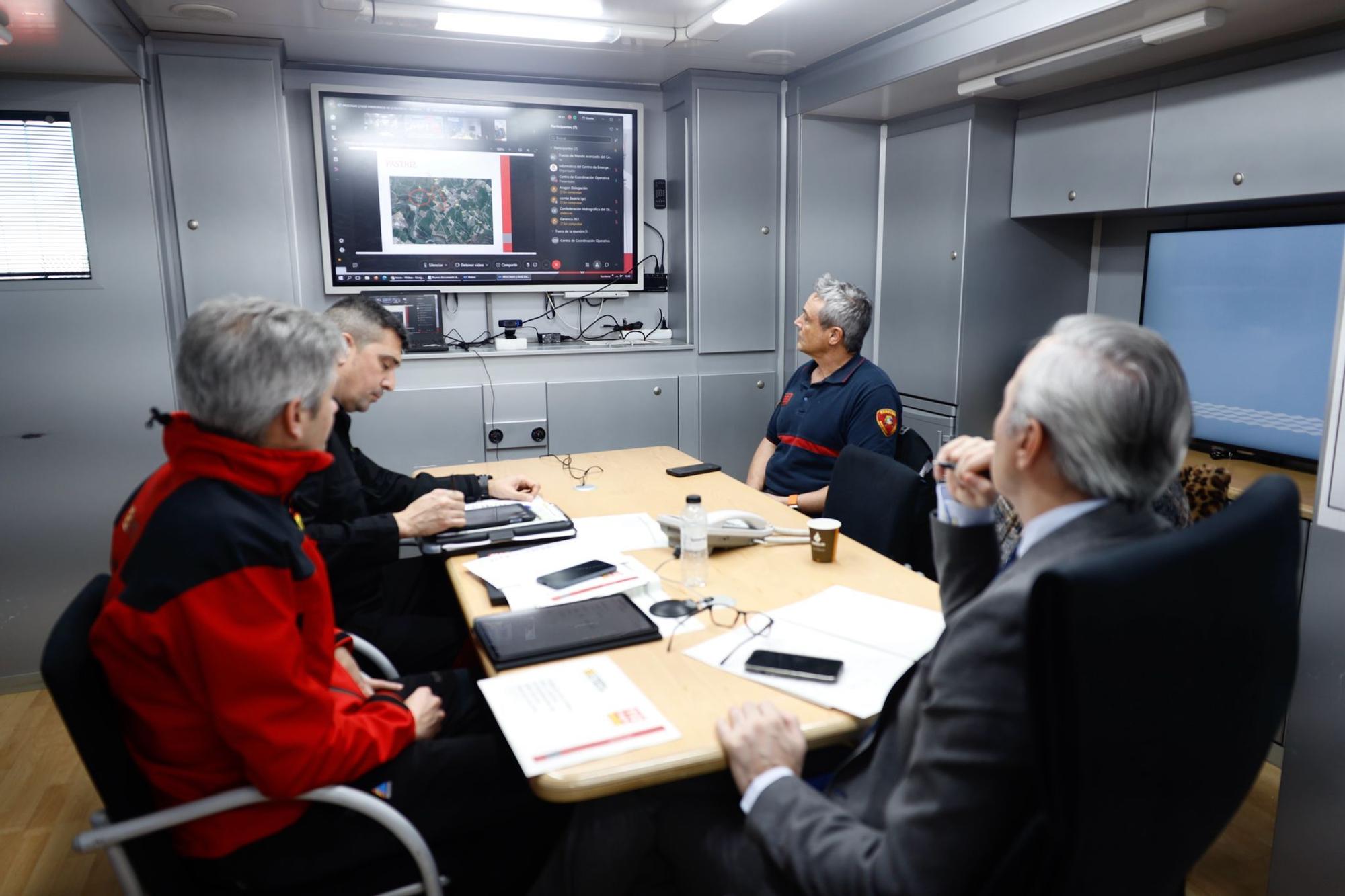 Azcón preside la reunión del CECOP para hacer seguimiento de la crecida del Ebro