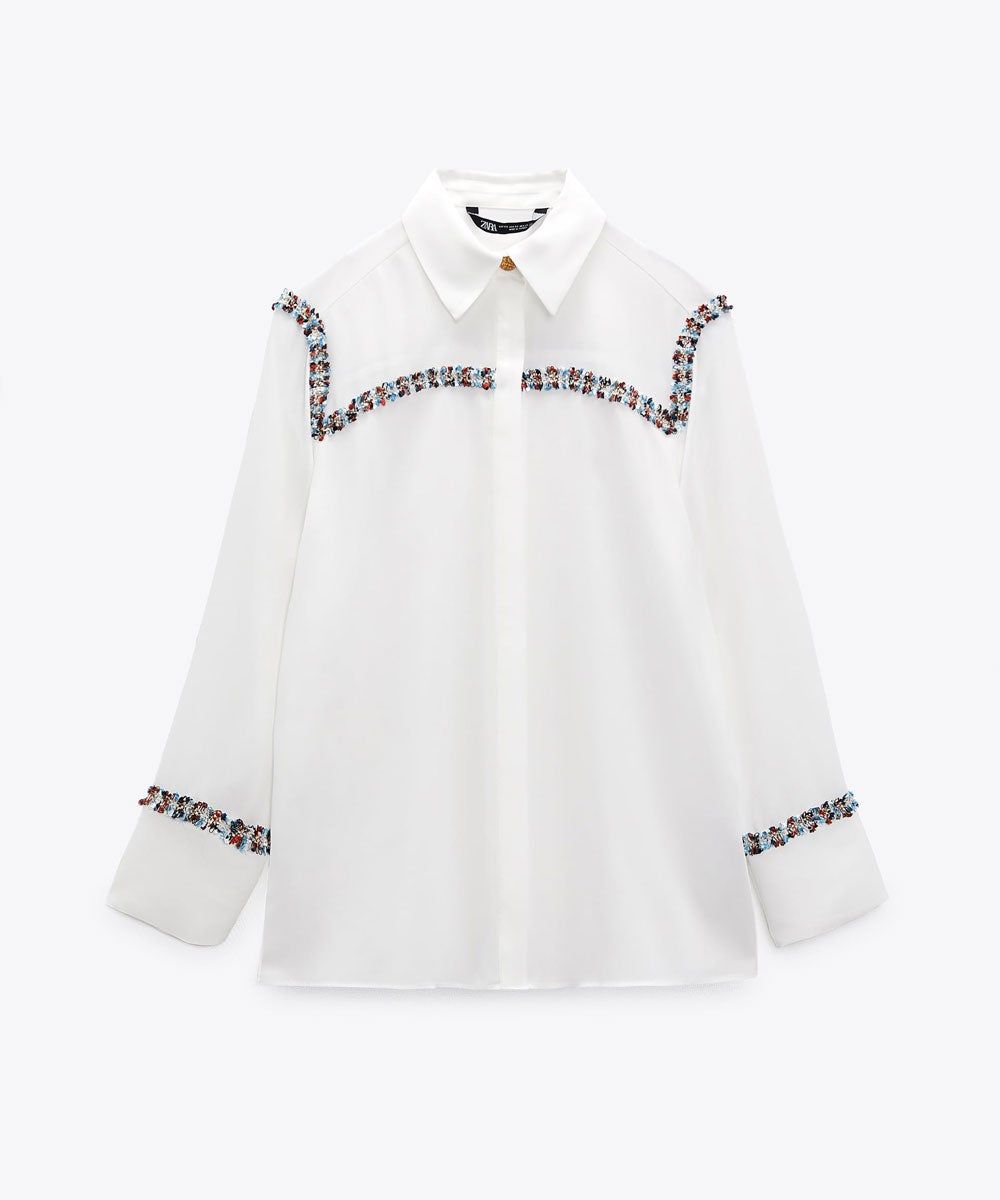 Camisa bordada de Zara