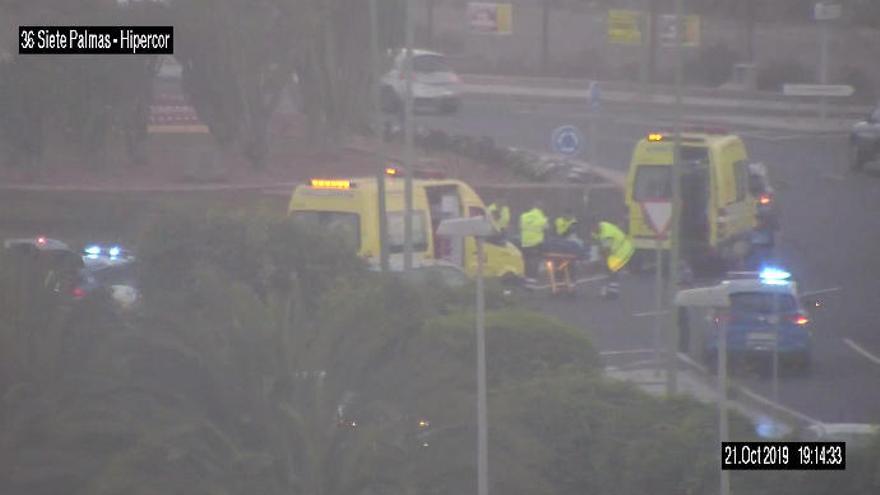 Herido un ciclista en Siete Palmas, el tercero en un día en Las Palmas de Gran Canaria