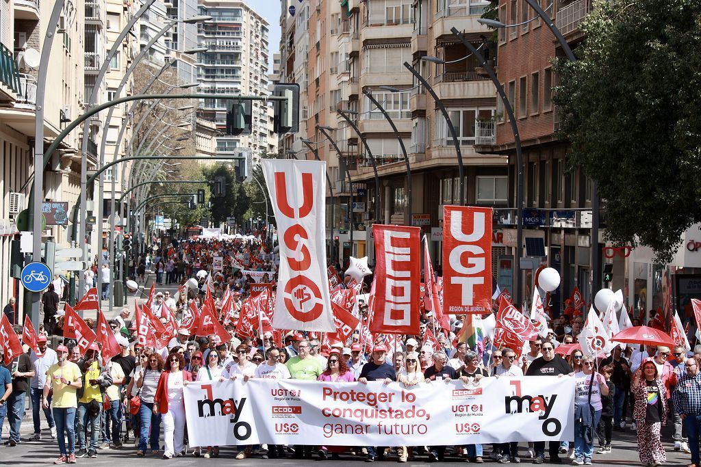 Todas las imágenes de la manifestación del 1 de Mayo en Murcia