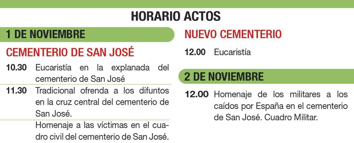 Actos del 1 y 2 de noviembre en Castelló.