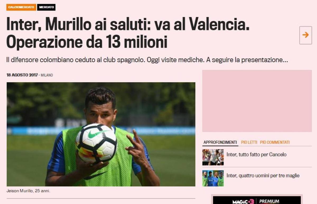 Murillo puede ser el siguiente