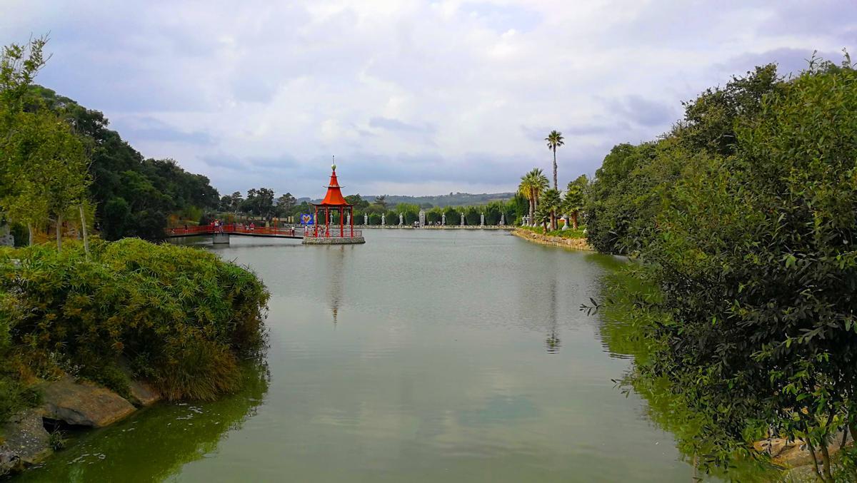 Vista del lago japonés.