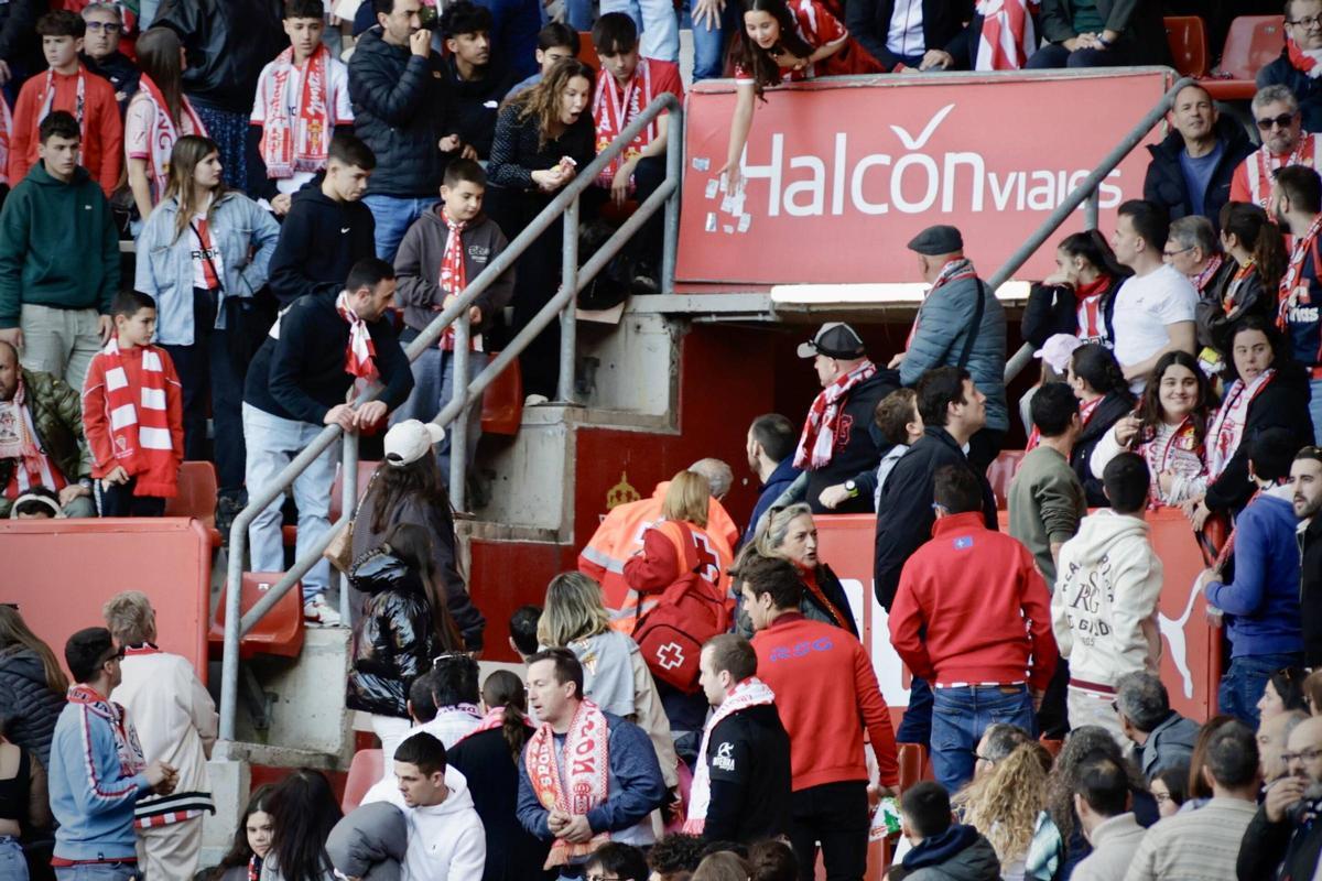 EN IMÁGENES: La suspensión del partido Sporting-Leganés por el fallecimiento de un aficionado