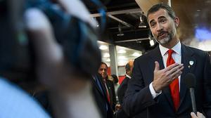 El príncep Felip, content després de la seva intervenció, afirma que Espanya té una bona candidatura perquè s’ha fet un treball magnífic.