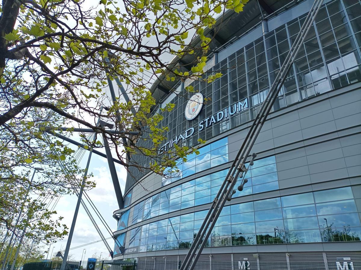 Imagen exterior del estadio Etihad, del Manchester City.
