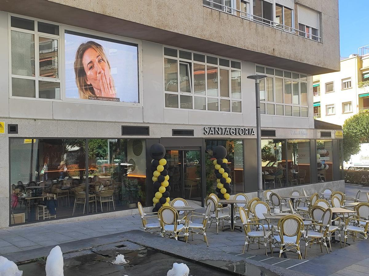La cafetería Santagloria, en la plaza de Conquistadores, Badajoz.