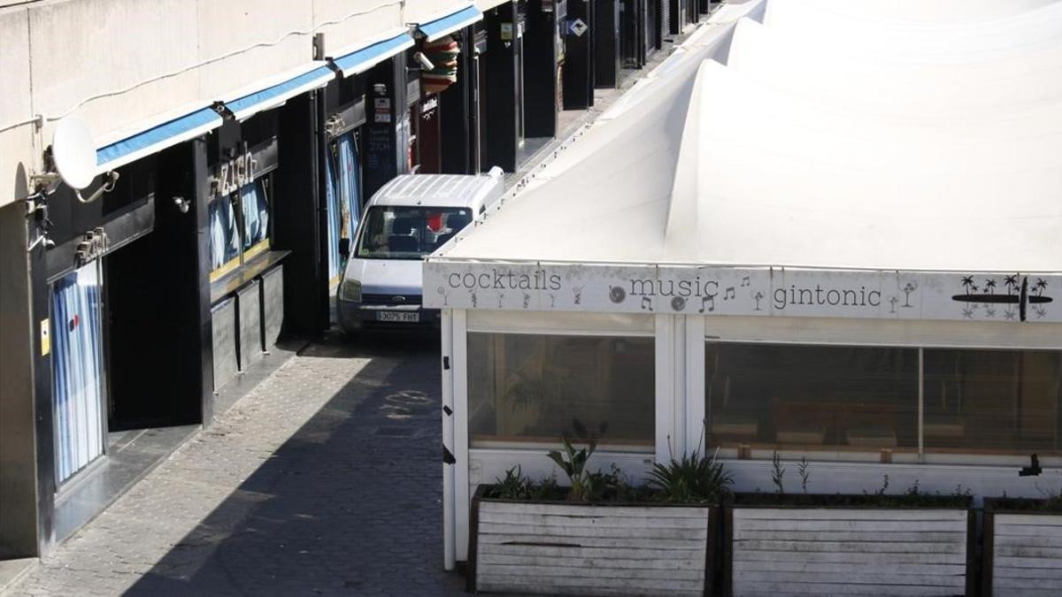 Lugar donde se inició la pelea mortal en el Port Olímpic de Barcelona.