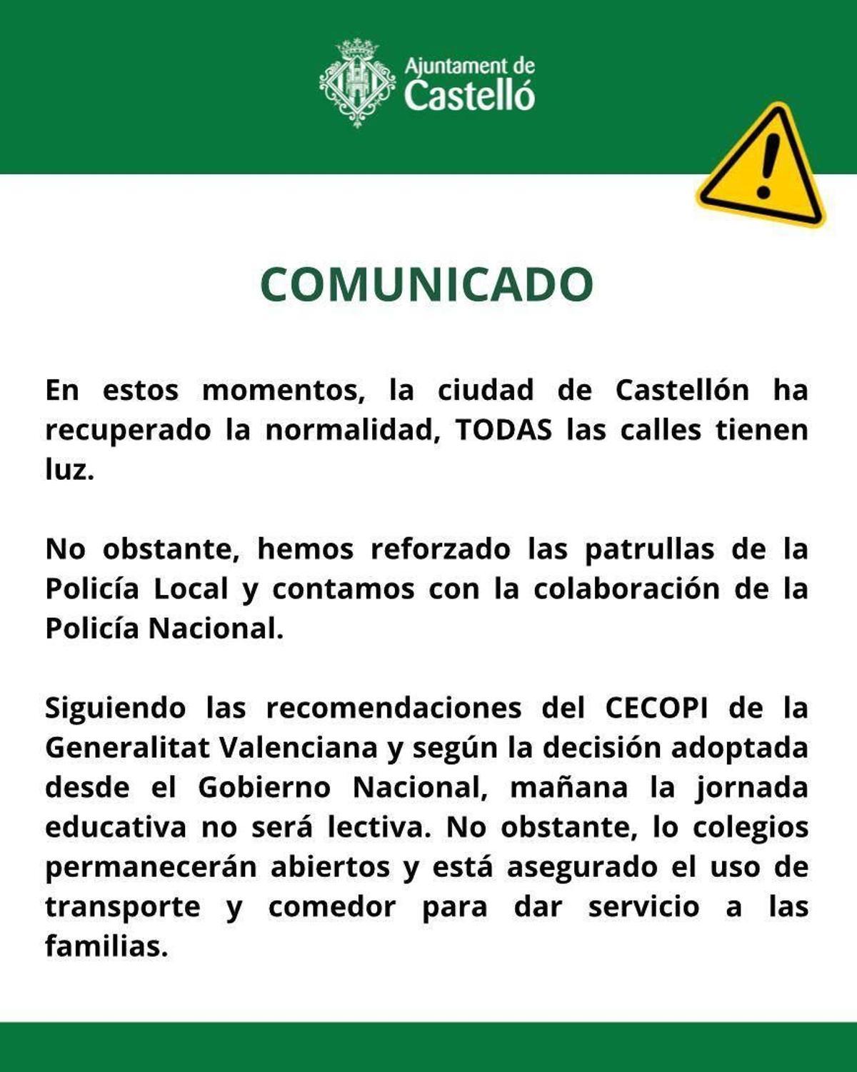 Informació de l'Ajuntament de Castelló.