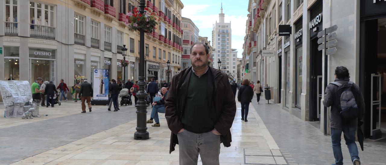 Carlos Carrera, presidente de la Asociación de Vecinos Centro Antiguo de Málaga, en abril de 2021.