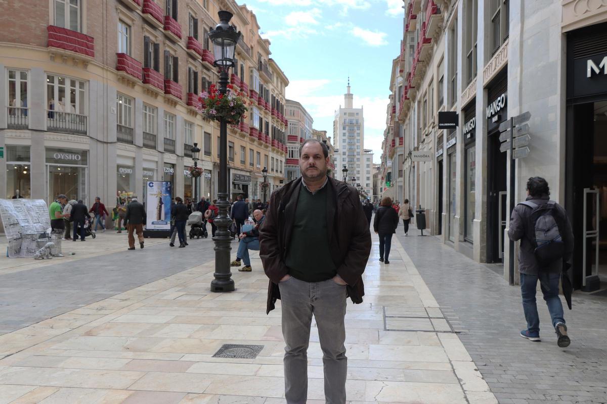 Carlos Carrera, presidente de la Asociación de Vecinos Centro Antiguo de Málaga, en abril de 2021.