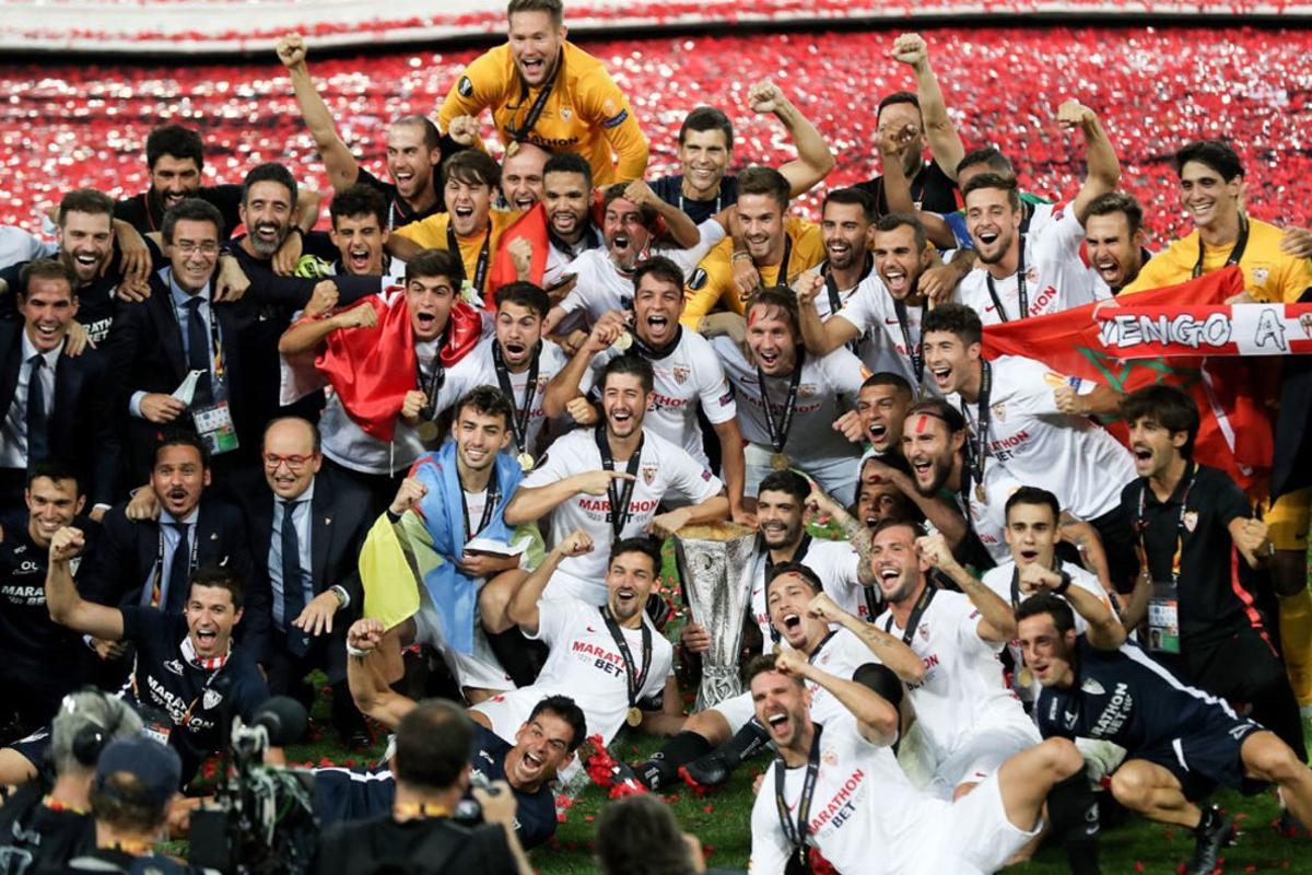 El Sevilla FC campeón en la final de la UEFA Europa League 2020 disputada en el Rhein Energie Stadion en Colonia entre el Sevilla FC y el Inter de Milan.