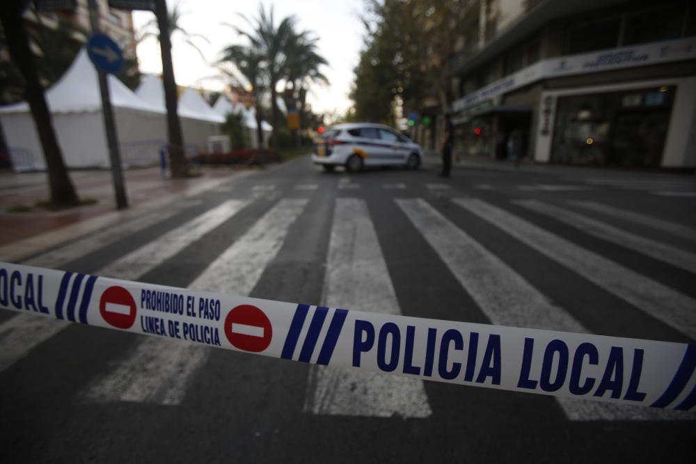 Una falsa alarma con una mochila sospechosa bloquea el centro de Alicante