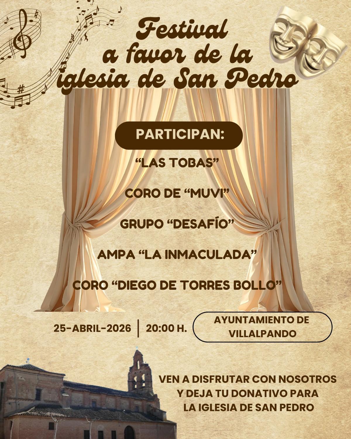 Cartel promocional del evento solidario que se celebra este sábado en Villalpando.