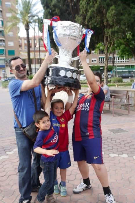 Celebración del título de Liga del Barcelona en Murcia