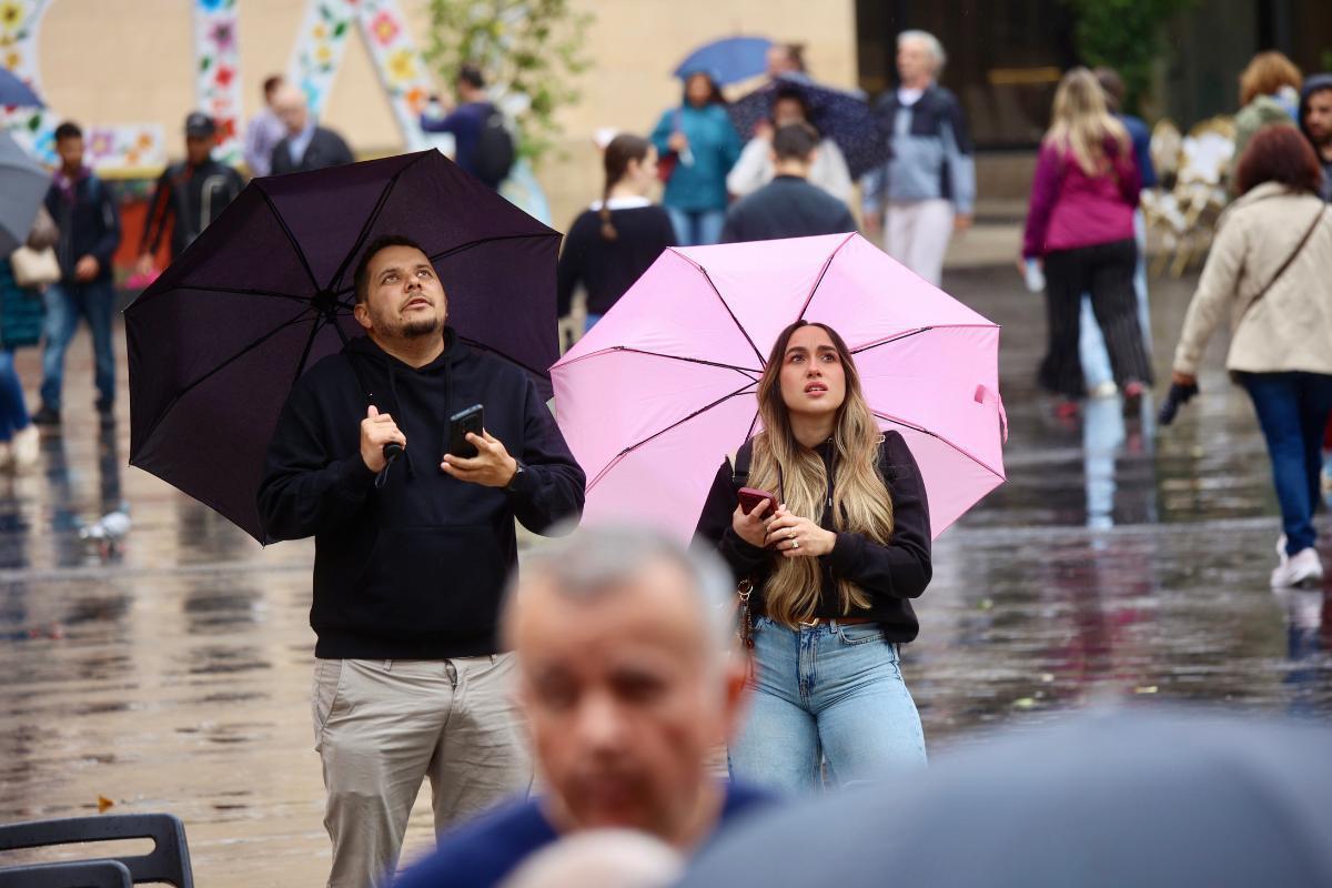 Un día lluvioso en la ciudad de Murcia.
