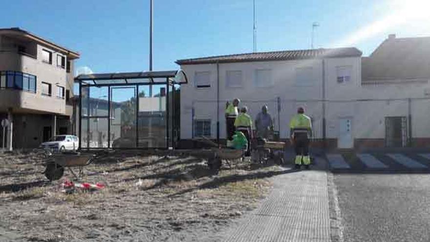 Obras en la carretera de La Hiniesta