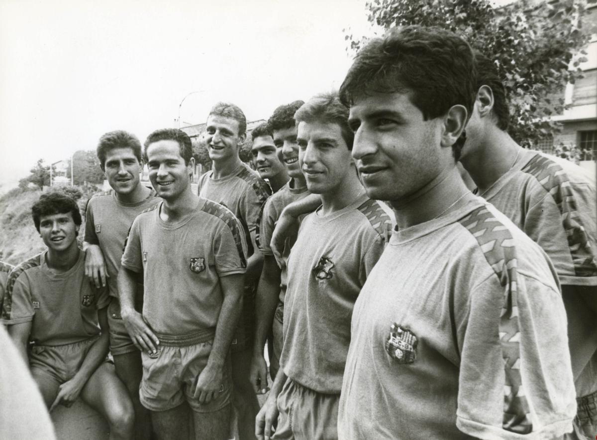 Luis Milla, en su etapa en el Barça