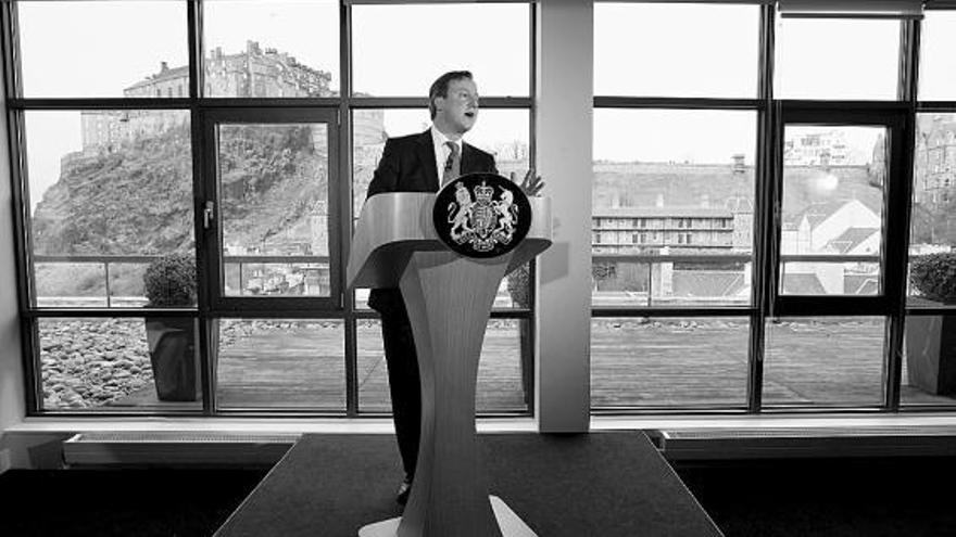 Cameron, durante su discurso de ayer en Edimburgo en defensa de la unidad británica.