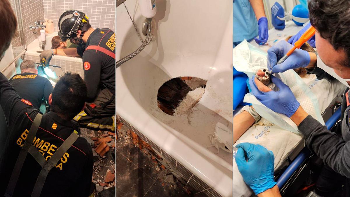 Bomberos de Barcelona rescatan a un bebé de 16 meses atrapado en el desagüe de una bañera