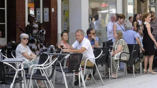 Ambiente en terrazas de la Calvo Sotelo durante las pasadas fiestas.