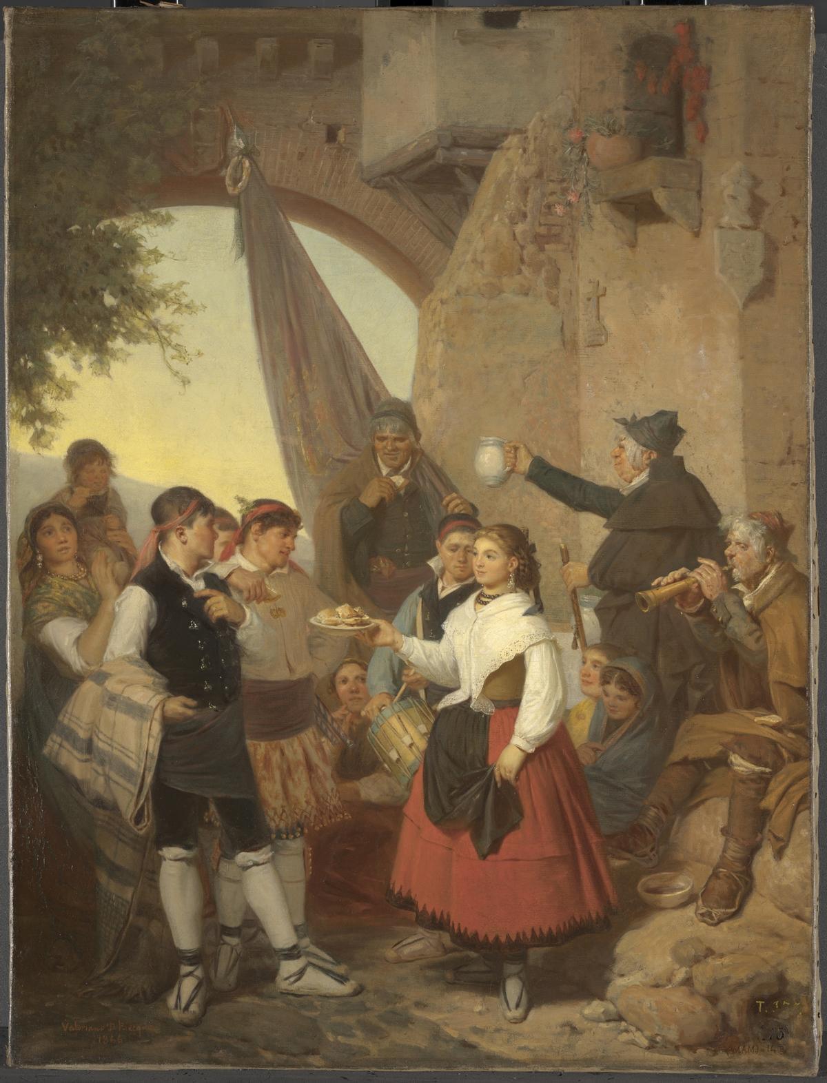 'El presente. Fiesta mayor en Moncayo (Aragón), la víspera del santo patrono', de Valeriano Bécquer.