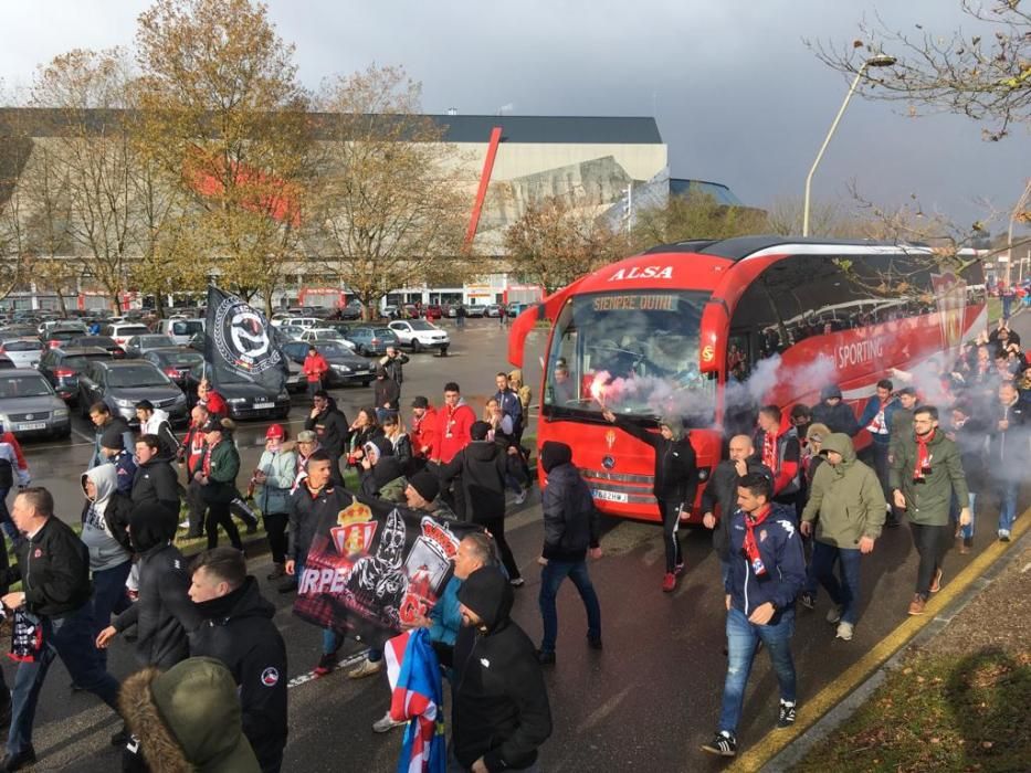 Derbi asturiano: La afición del Sporting madruga para alentar al equipo en El Molinón