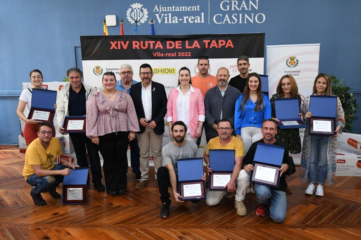 Imagen de la entrega de los premios a las mejores creaciones de la Ruta de la Tapa de Vila-real del 2022.