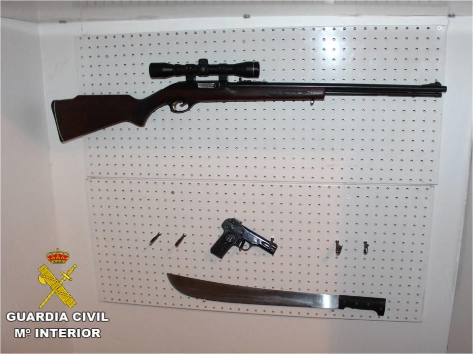 Armas incautadas por la Guardia Civil